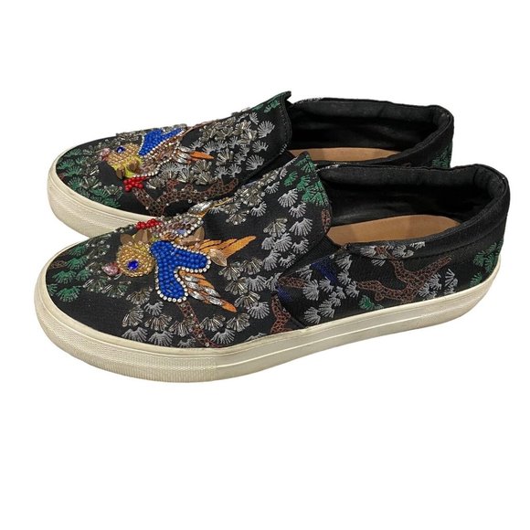 Steven Madden Exquisite Bluebird Of Joy Happiness Prosperity Black Flats 10M - Picture 5 of 11